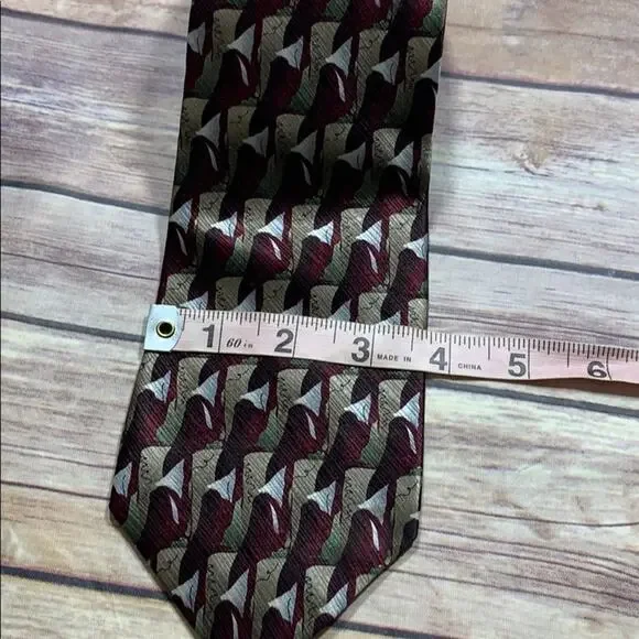 Vintage abstract print Arrow silk tie - Picture 2 of 3